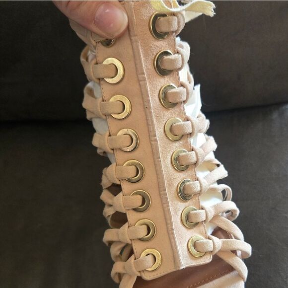 Givenchy Peep Toe Suede Heels - Picture 9 of 13